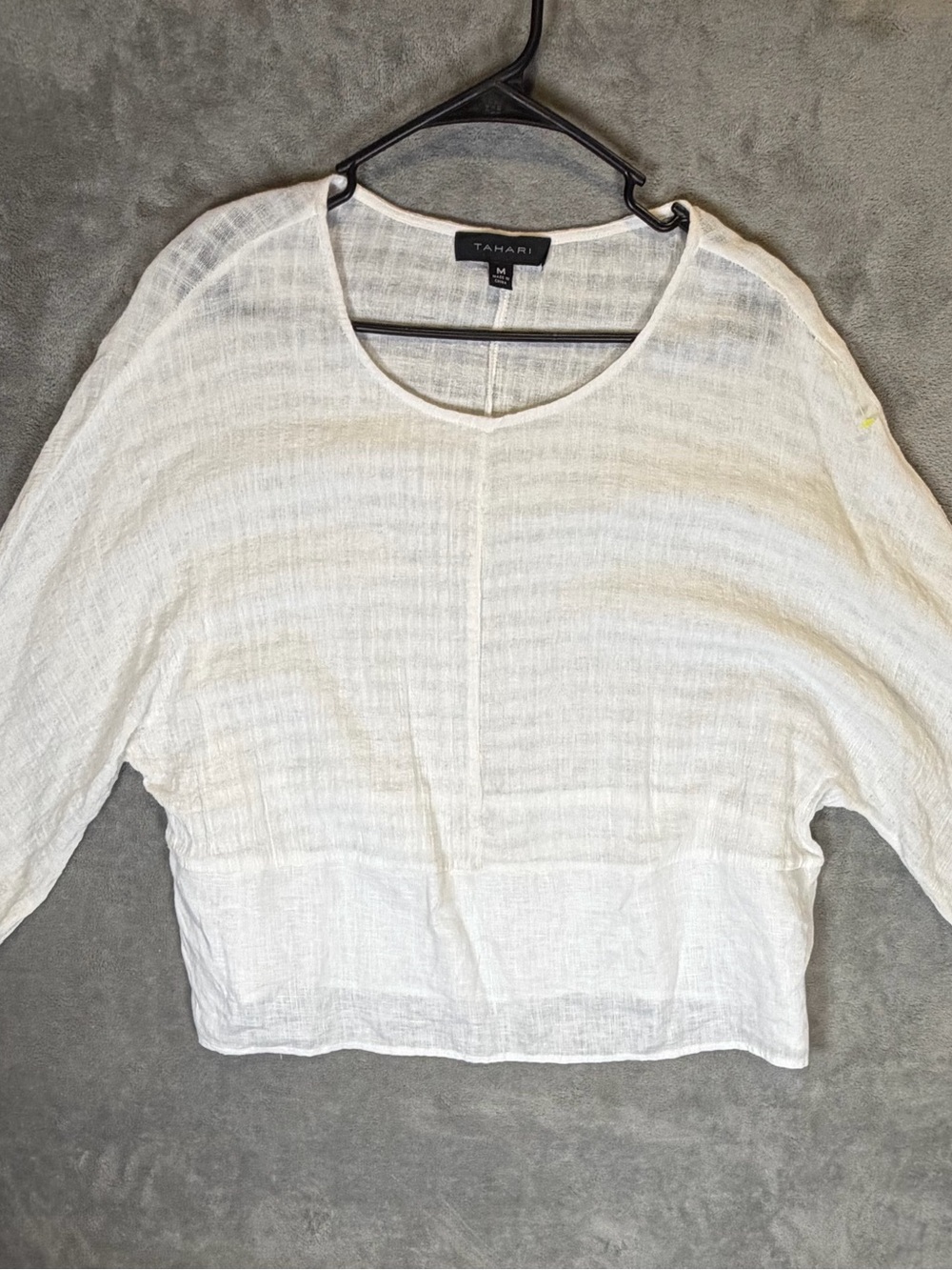 Tahari  White Lightweight Textured Women’s Top
